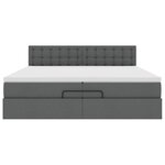 VidaXL Cadre de lit ottoman avec matelas gris foncé 200x200cm tissu