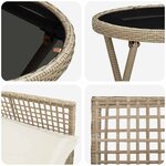 vidaXL Ensemble bistro de jardin 3 Pièces Beige Poly rotin