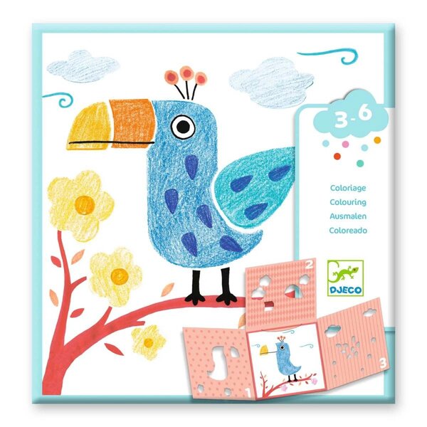 Djeco DJ00028 - Coloriage 3 pochoirs pour une image