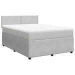 vidaXL Sommier à lattes de lit et matelas Gris clair 140x190cm Velours