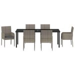 vidaXL Ensemble de salle à manger pour jardin 7 Pièces Gris polyrotin