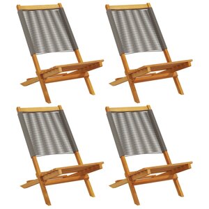 vidaXL Chaises pliables de jardin 4 Pièces gris bois d'acacia massif