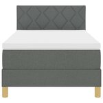 vidaXL Lit Box Spring avec Matelas & LED Gris foncé 100x200 cm Tissu