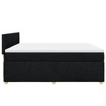 vidaXL Sommier à lattes de lit avec matelas Noir 200x200 cm Tissu