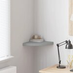 vidaXL Étagère d'angle flottante gris 35x35x3 8 cm MDF