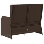 vidaXL Banc inclinable de jardin avec coussins marron résine tressée