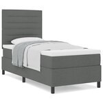 vidaXL Lit à sommier gris foncé 90x200 cm Tissu