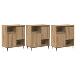 vidaXL Buffets 3 Pièces Chêne artisanal