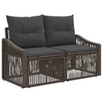 vidaXL Ensemble de canapé de jardin 5 Pièces Gris polyrotin