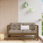 vidaXL Canapés d'angle de jardin 2 Pièces marron miel bois de pin solide