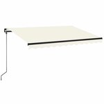 vidaXL Auvent manuel rétractable avec LED 350x250 cm Crème