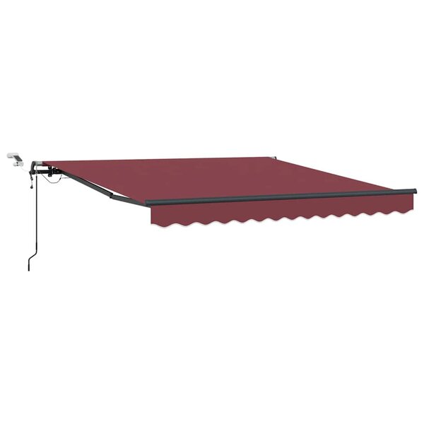 vidaXL Auvent rétractable automatique avec LED bordeaux 300x250 cm