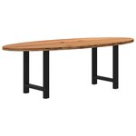 vidaXL Table à manger marron clair bois de chêne massif ovale