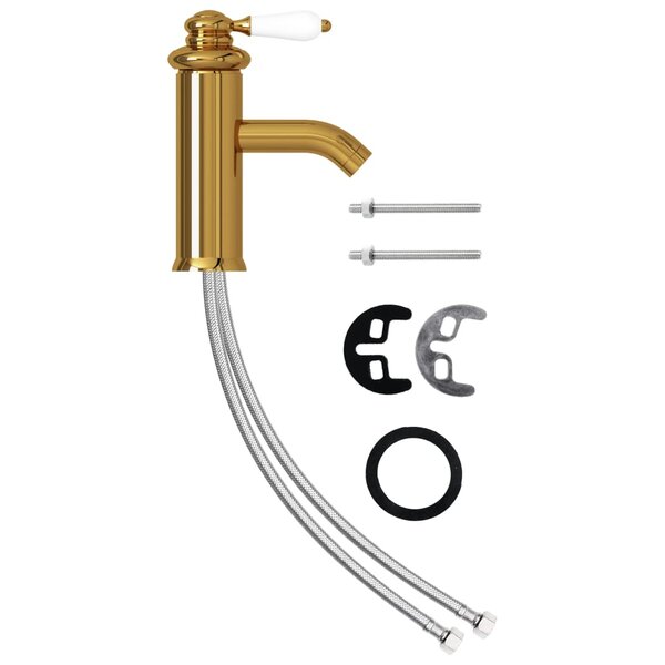 vidaXL Robinet de lavabo de salle de bain Doré 130x180 mm
