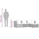 vidaXL Salon de jardin 4 Pièces avec coussins Résine tressée Noir