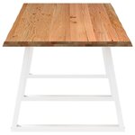 vidaXL Table à manger avec bord naturel 280x100x74cm bois massif chêne
