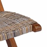vidaXL Chaise de relaxation rotin kubu naturel et bois d'acajou massif