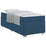 vidaXL Cadre de lit avec matelas Bleu 80 x 200 cm tissu