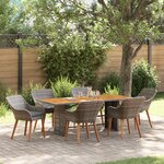 vidaXL Ensemble repas jardin 7 pièces en rattan gris