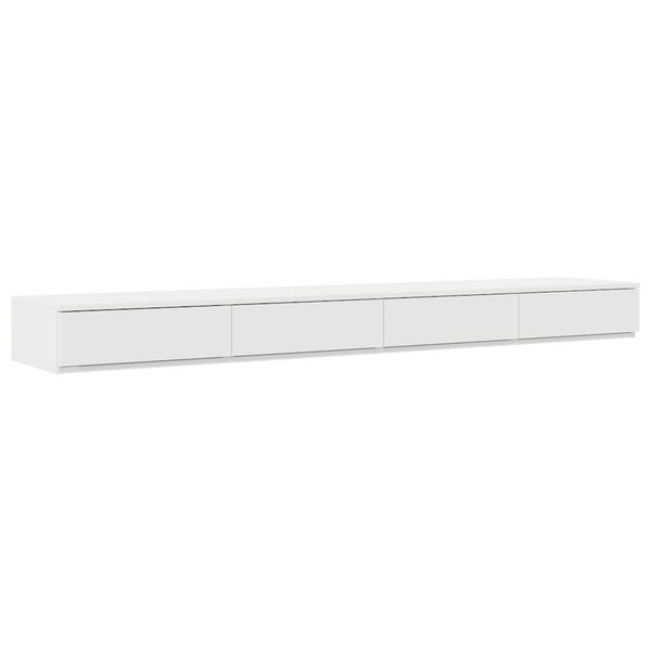 vidaXL Tiroirs de lit Blanc 200 x 36.5 x 16.5 cm Bois d'ingénierie