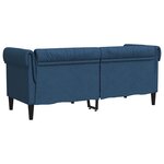 vidaXL Canapé Chesterfield 2 places bleu tissu