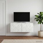 vidaXL Meuble TV mural 78 5 x 41 x 30 cm Blanc Bois d'ingénierie