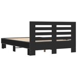 vidaXL Cadre de lit noir 140x190 cm bois d'ingénierie et métal