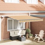 vidaXL Auvent rétractable manuel avec rayures multicolores LED 350x250 cm