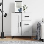 vidaXL Buffet Blanc brillant 69 5x34x90 cm Bois d'ingénierie