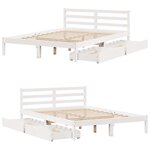vidaXL Cadre de lit sans matelas blanc 120x200 cm bois de pin massif