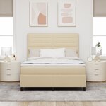 vidaXL Lit à ressorts avec matelas crème 140x200 cm en tissu