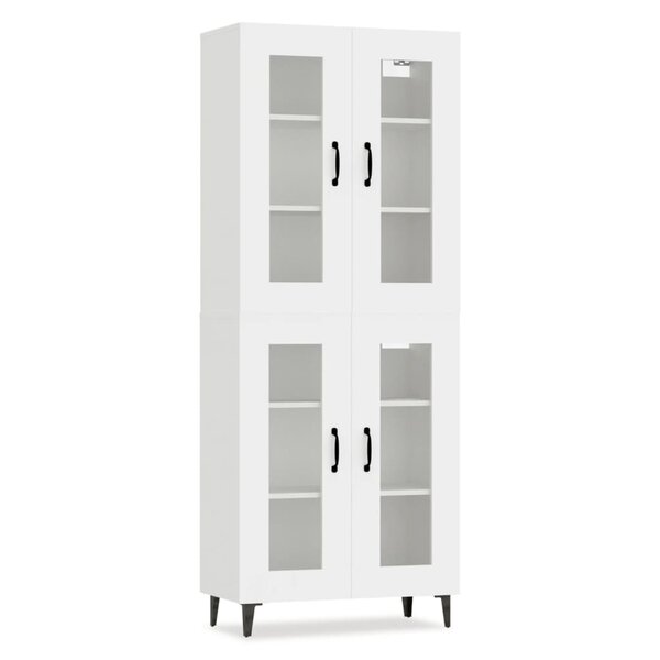 vidaXL Buffet haut Blanc 69 5x34x180 cm Bois d'ingénierie