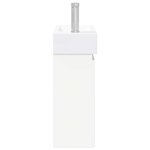vidaXL Meuble de salle de bain avec robinet Blanc 45 5 x 22 5 x 84 cm