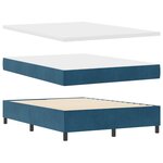 vidaXL Lit à Ressorts avec Matelas Bleu Sombre 140x200 cm Velours