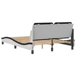 vidaXL Cadre de lit avec LED sans matelas Zadar blanc et noir 140x190 cm