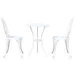 Ensemble de Bistro de Jardin 3 Pièces vidaXL en Aluminium Blanc