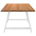 vidaXL Table à manger bord naturel bois massif chêne rectangulaire