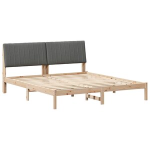 vidaXL Cadre de lit avec tête de lit Marron 180 x 200 cm Pin massif