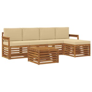 vidaXL Ensemble de canapés d'extérieur 6 Pièces Naturel et Beige