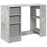 vidaXL Bureau Gris béton 100 x 40 x 75 cm Bois d'ingénierie