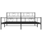 vidaXL Cadre de lit métal avec tête de lit/pied de lit noir 183x213 cm