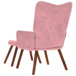 vidaXL Chaise de relaxation avec tabouret Rose Velours