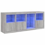 vidaXL Buffet avec lumières LED sonoma gris 164x37x67 cm