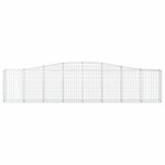 vidaXL Paniers à gabions arqués 3 Pièces 400x30x80/100 cm Fer galvanisé