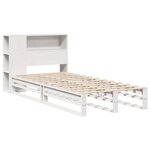 vidaXL Lit bibliothèque sans matelas blanc 90x200 cm bois massif