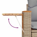 vidaXL Ensemble de canapé de jardin 8 Pièces Beige polyrotin