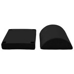 vidaXL Coussin de repose-pieds Uni Noir 44 x 29 x 17 cm