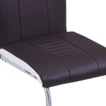 vidaXL Chaises à manger cantilever lot de 4 marron similicuir