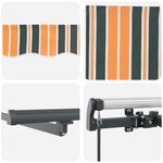 Store rétractable manuel vidaXL avec LED vert et jaune 400x300 cm