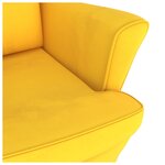 vidaXL Fauteuil à bascule pieds en bois massif d'hévéa Jaune Velours